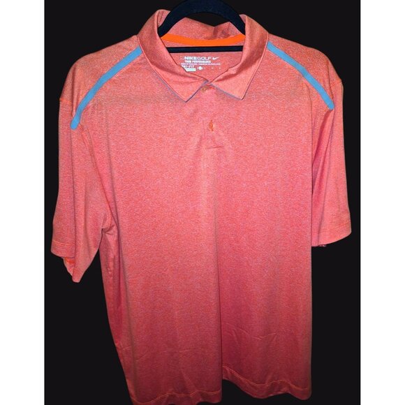 Nike Golf Dri-Fit Tour Performance Polo Shirt Orange Heather W/ Gray Accents Lar - Picture 1 of 8